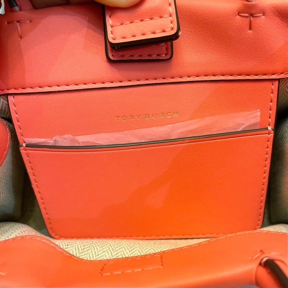 Tory Burch Ella Bio Mini Tote Coral Crush Crossbody Bag NWOT - Picture 8 of 12